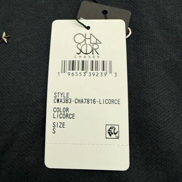 Chaser Black Cropped Embellished Hoodie All Over Jewels Oversized Hoodie Small - Picture 5 of 10